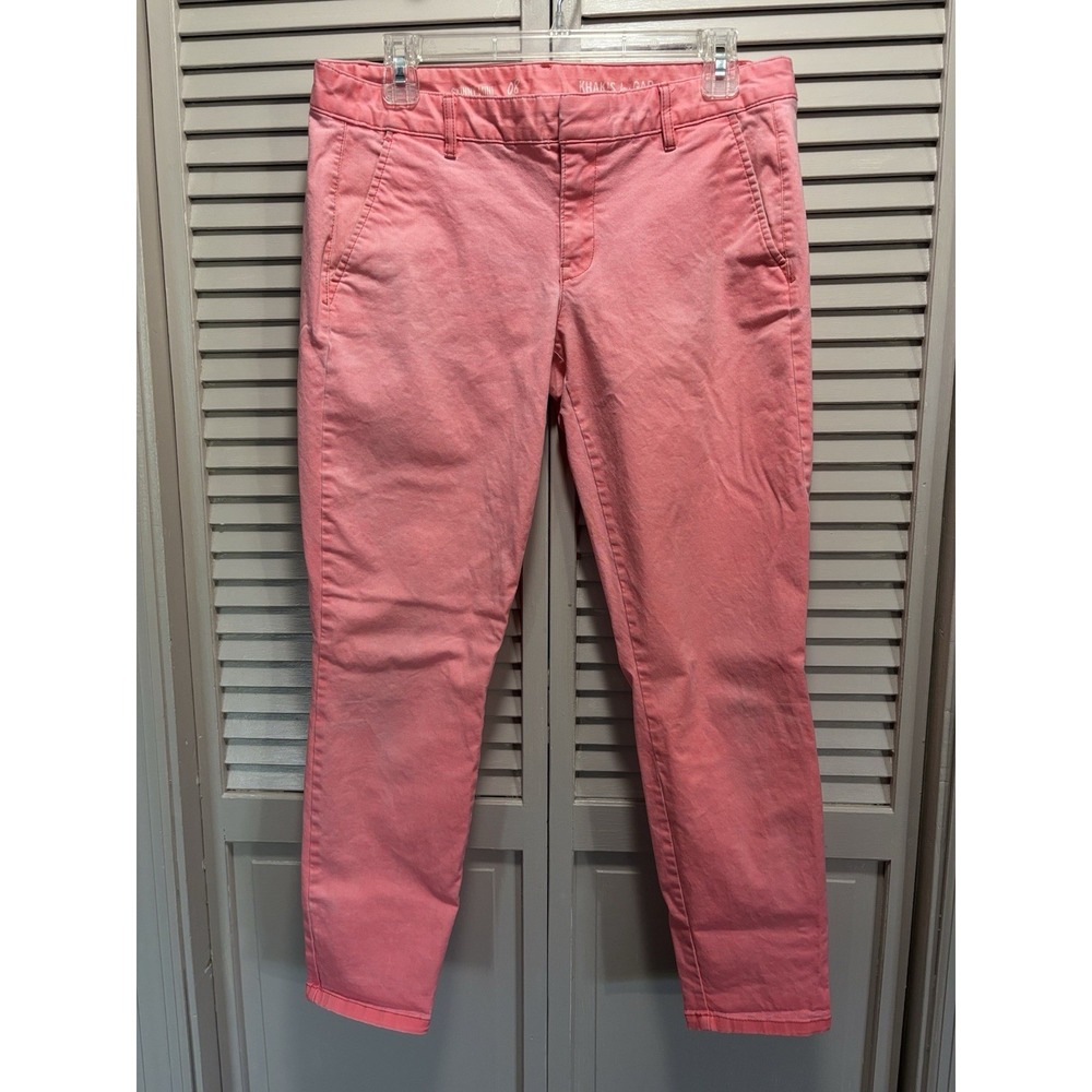 Gap Skinny‎ Mini Orangy-pink Denim Jeans Size 8 Low Rise Zip Pockets